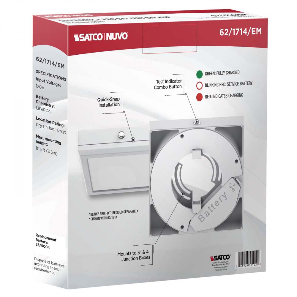 Blink Pro EM Battery Backup 7-in Square Shape White Finish