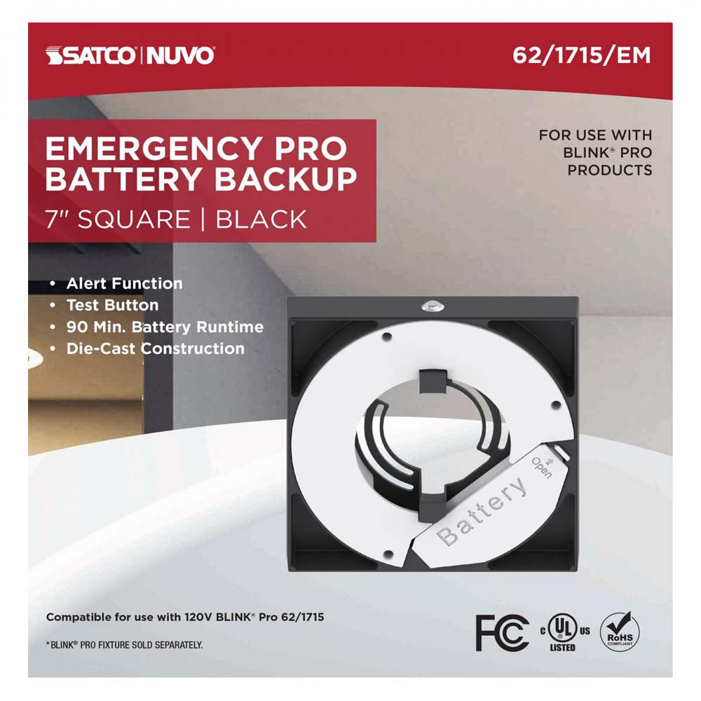 Blink Pro EM Battery Backup 7-in Square Shape Black Finish