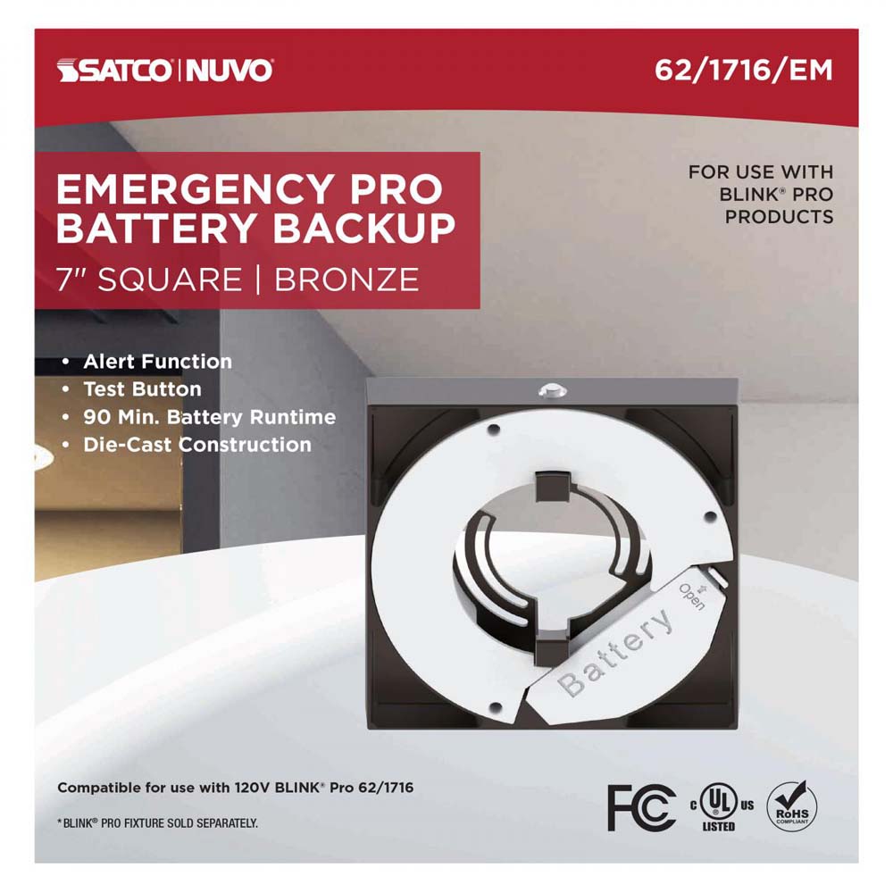 Blink Pro EM Battery Backup 7-in Square Shape Bronze Finish