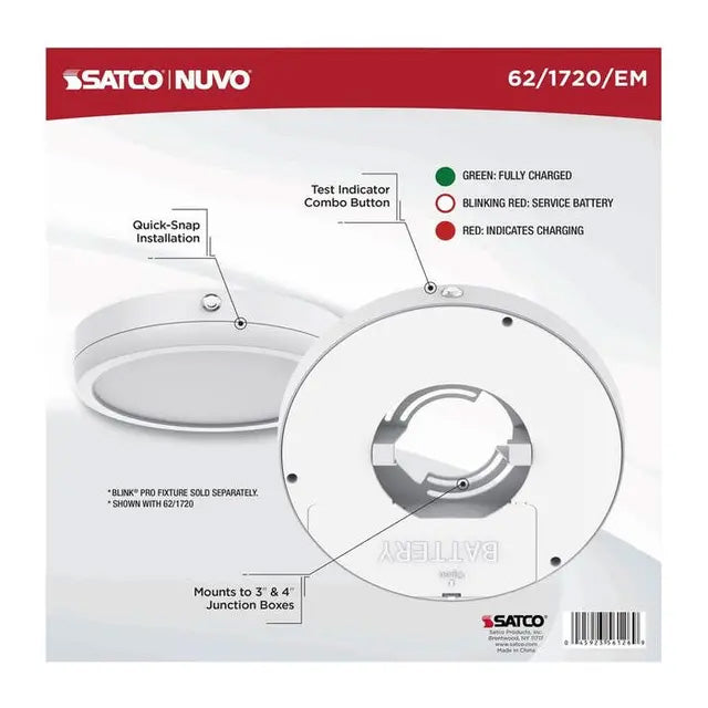 Blink Pro EM Battery Backup 9-in Round Shape White Finish