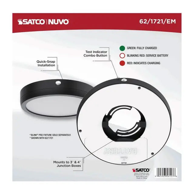 Blink Pro EM Battery Backup 9-in Round Shape Black Finish