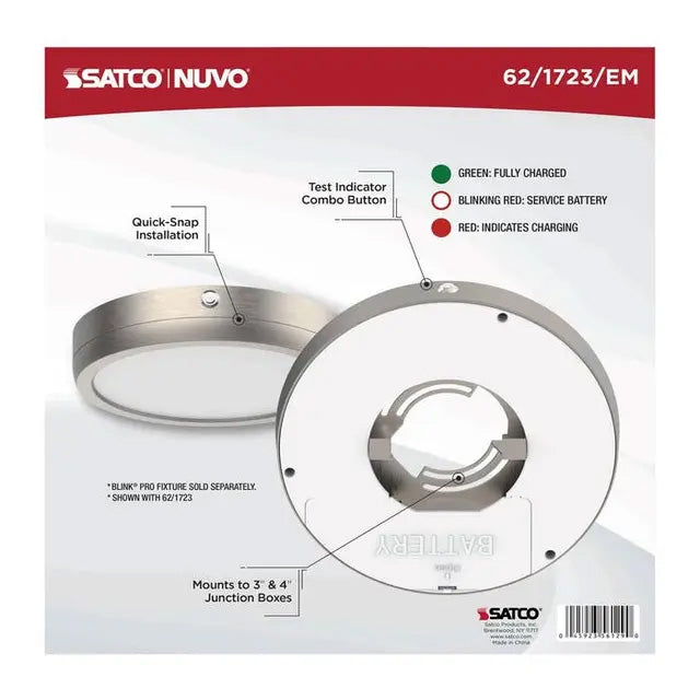 Blink Pro EM Battery Backup 9-in Round Shape Brushed Nickel Finish
