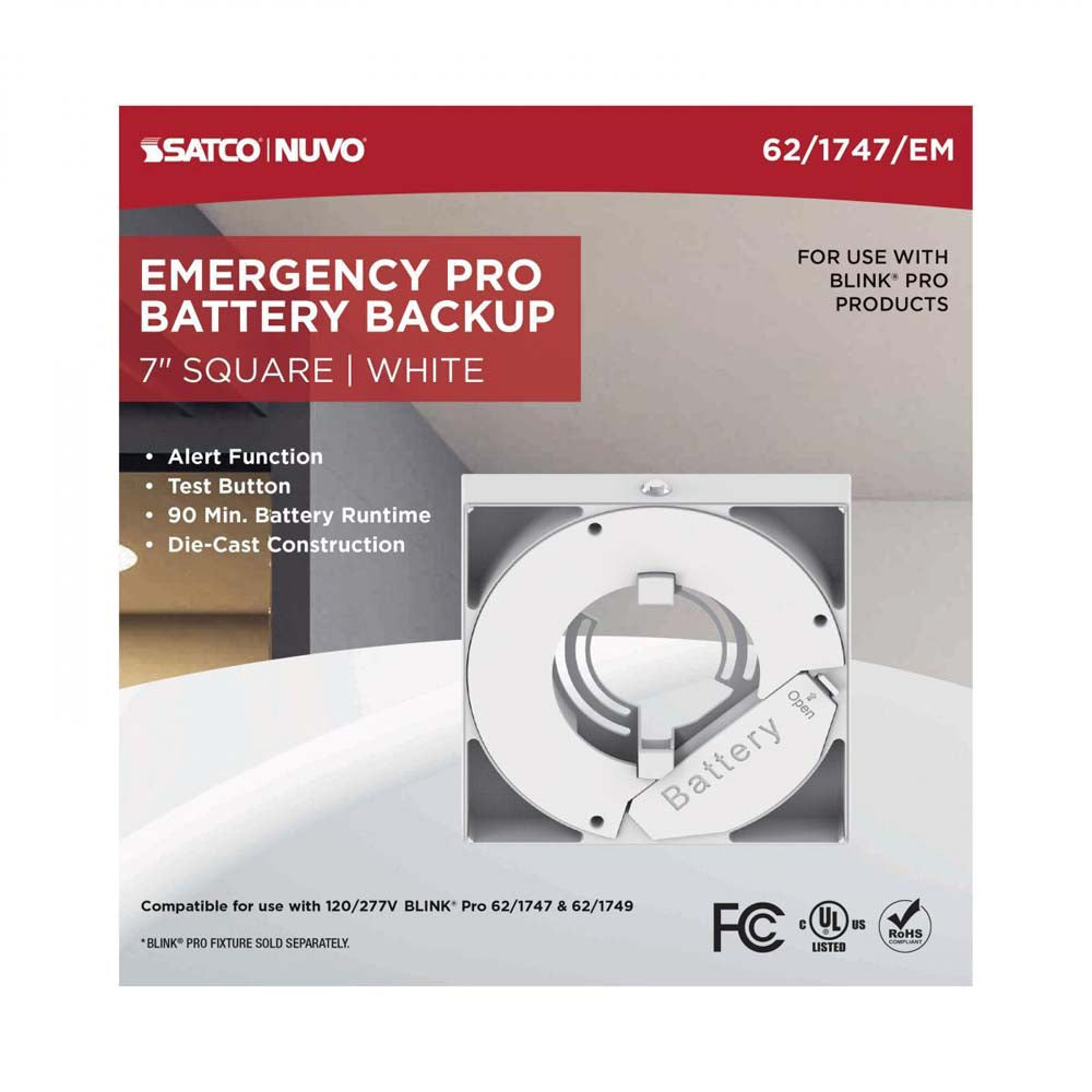 Blink Pro Emergency Battery Backup 7-in Square Shape White Finish