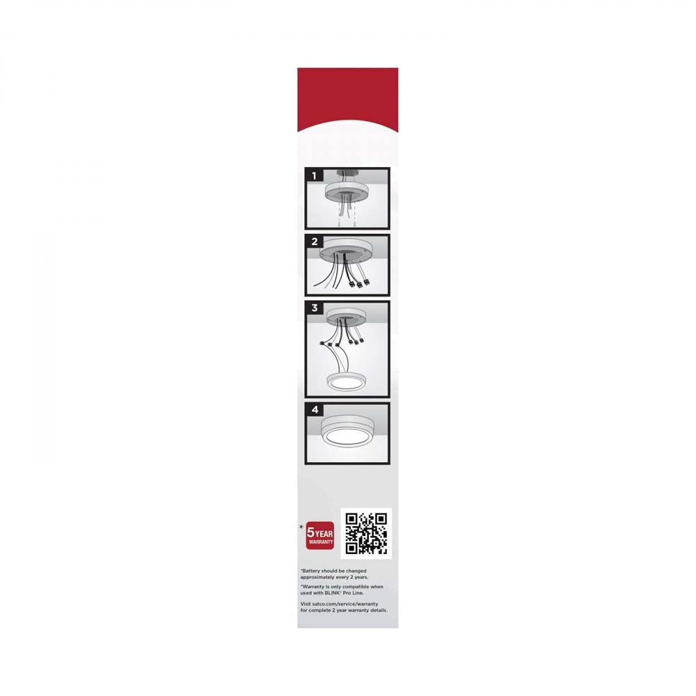 Blink Pro Emergency Battery Backup 7-in Square Shape White Finish