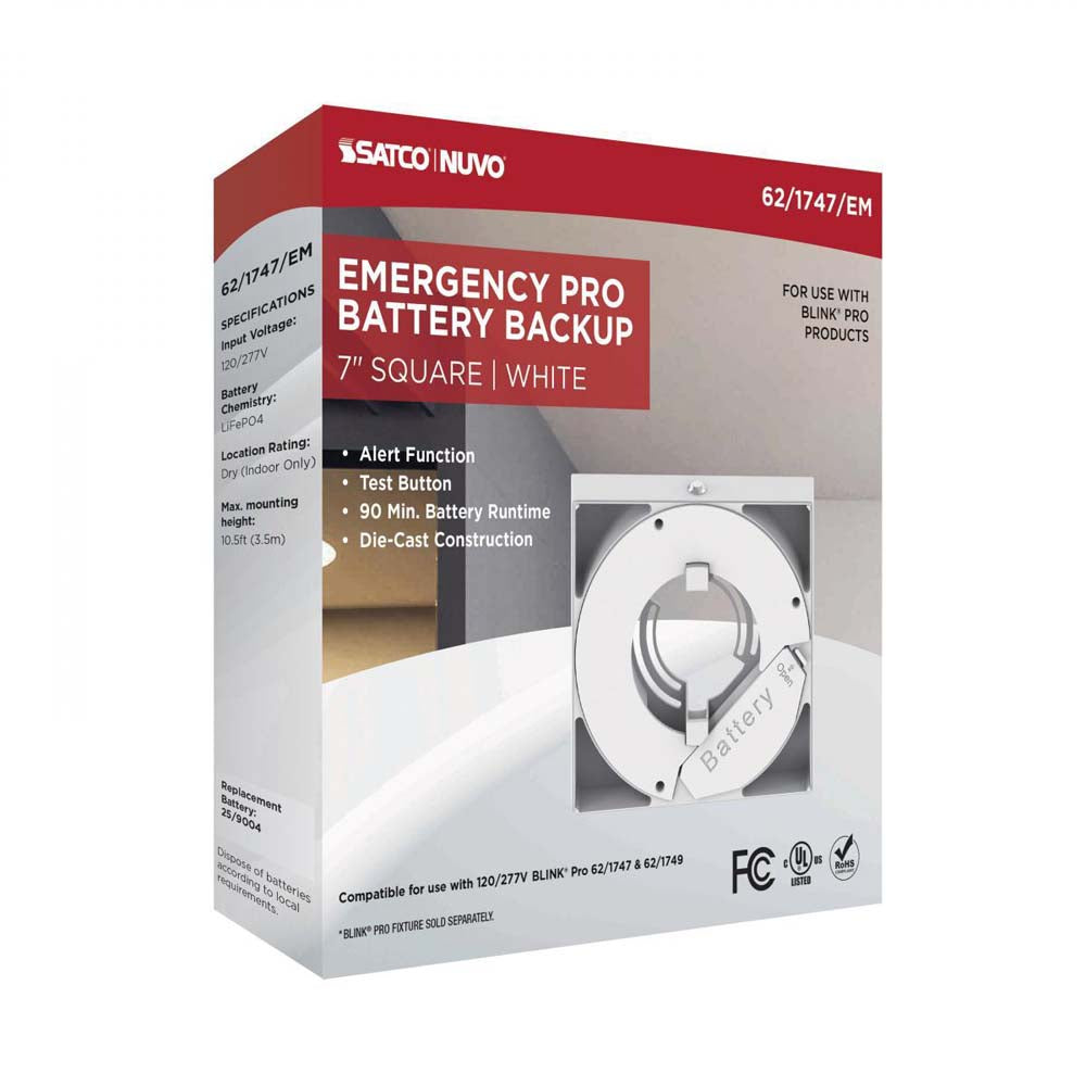 Blink Pro Emergency Battery Backup 7-in Square Shape White Finish