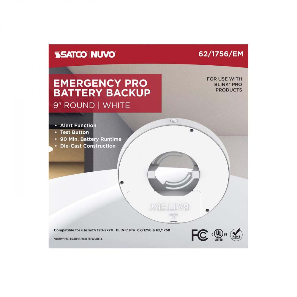 Blink Pro Emergency Battery Backup 9-in Round Shape White Finish