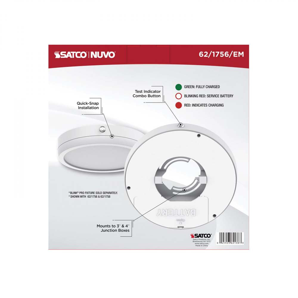 Blink Pro Emergency Battery Backup 9-in Round Shape White Finish