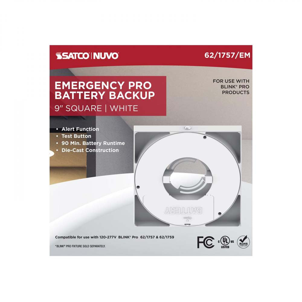 Blink Pro Emergency Battery Backup 9-in Square Shape White Finish