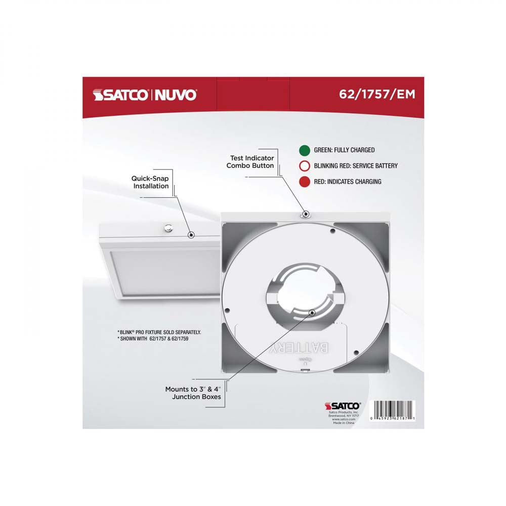 Blink Pro Emergency Battery Backup 9-in Square Shape White Finish