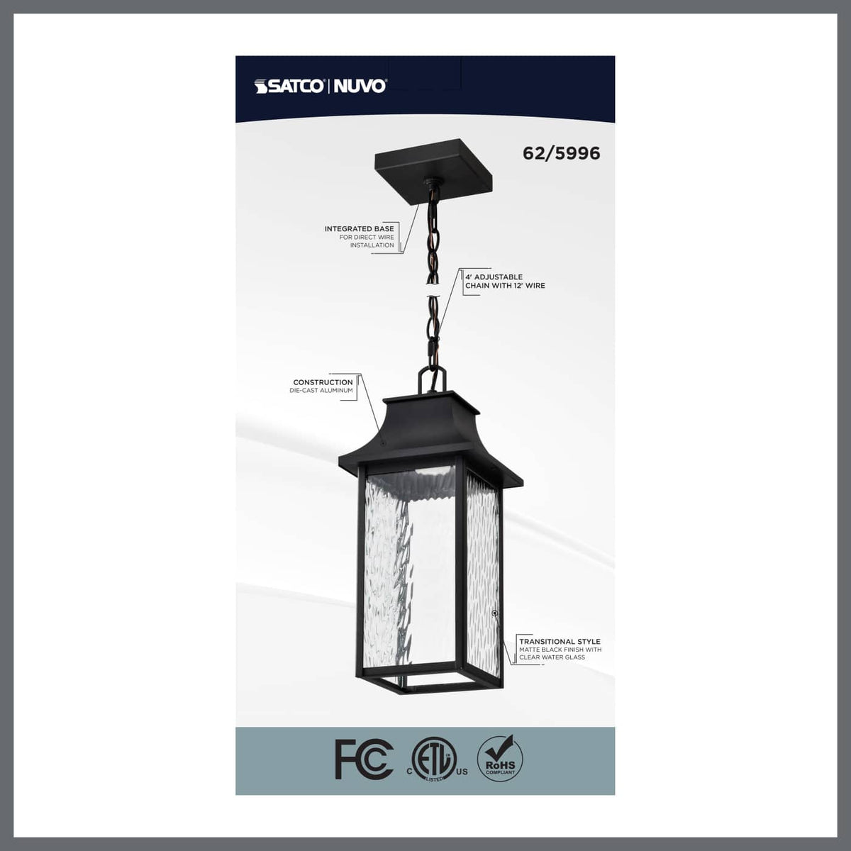 Austen 10w Smart Outdoor Hanging Light Starfish RGBTW CCT in Black Finish