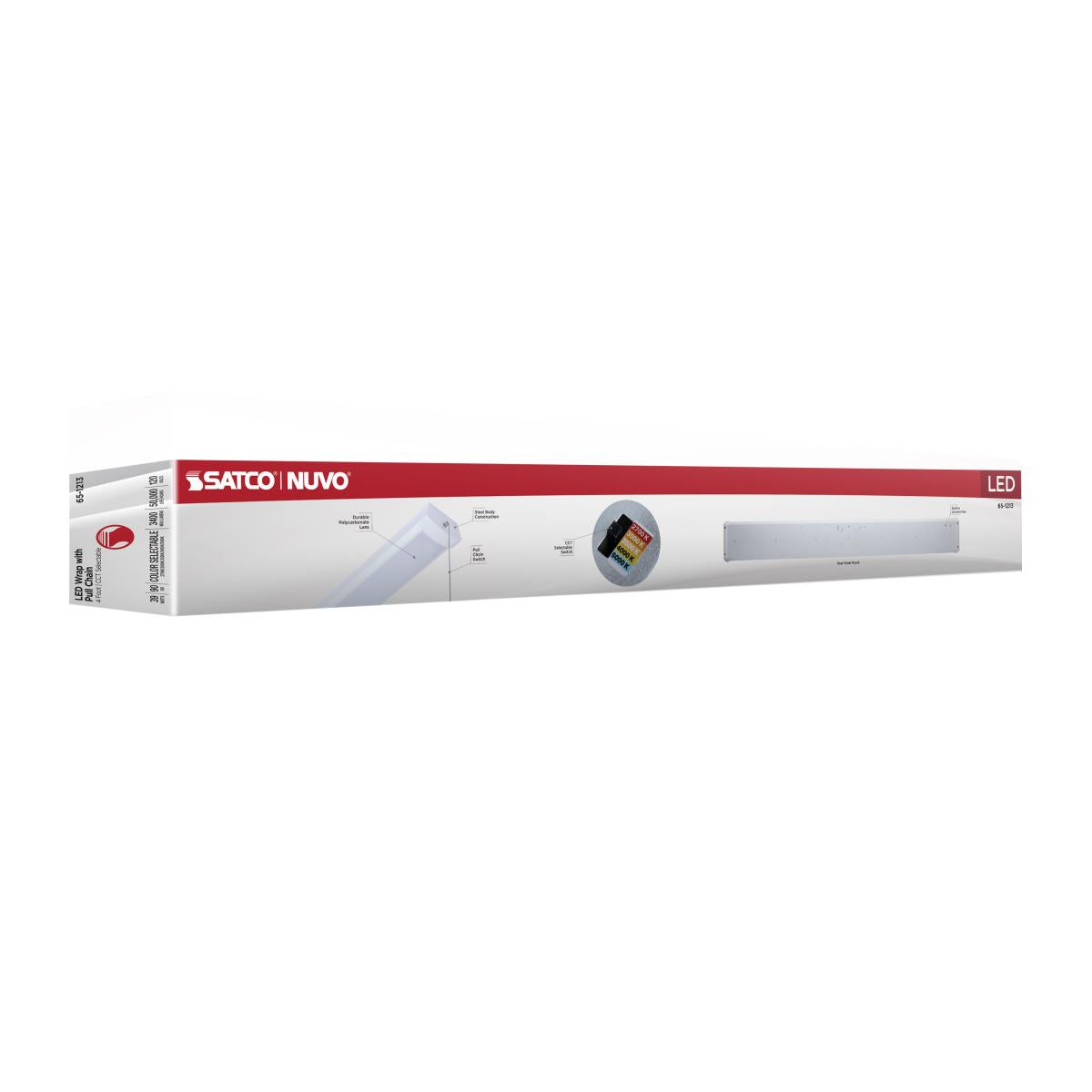 Nuvo 39w LED 4FT Wrap with Pull Chain CCT Selectable White Finish