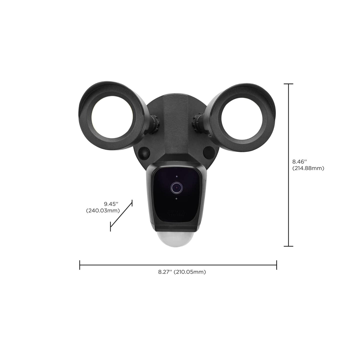 Bullet Security Light 3000K With Camera in Black Finish