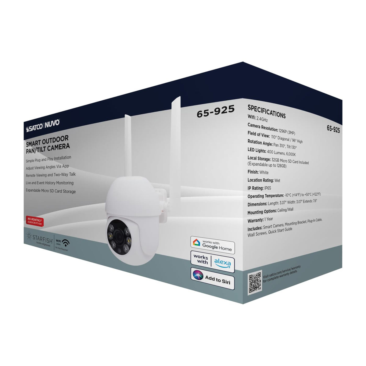 Outdoor P&T With Camera in White Finish