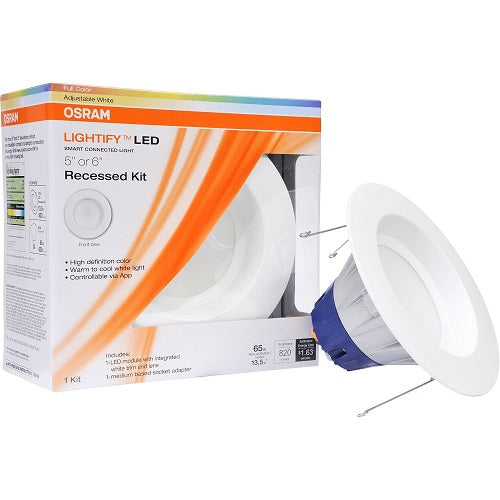 Sylvania 13.5w LED Recessed RGBW 5-6 in. Downlight Kit Lightify - 65w equiv.