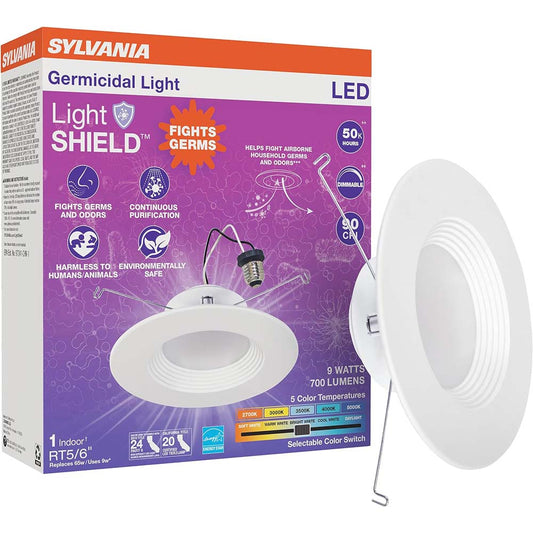 Sylvania 5-6" LED Recessed Downlight 9W 700Lm CCT Select Dimmable w/ LightSHIELD Technology