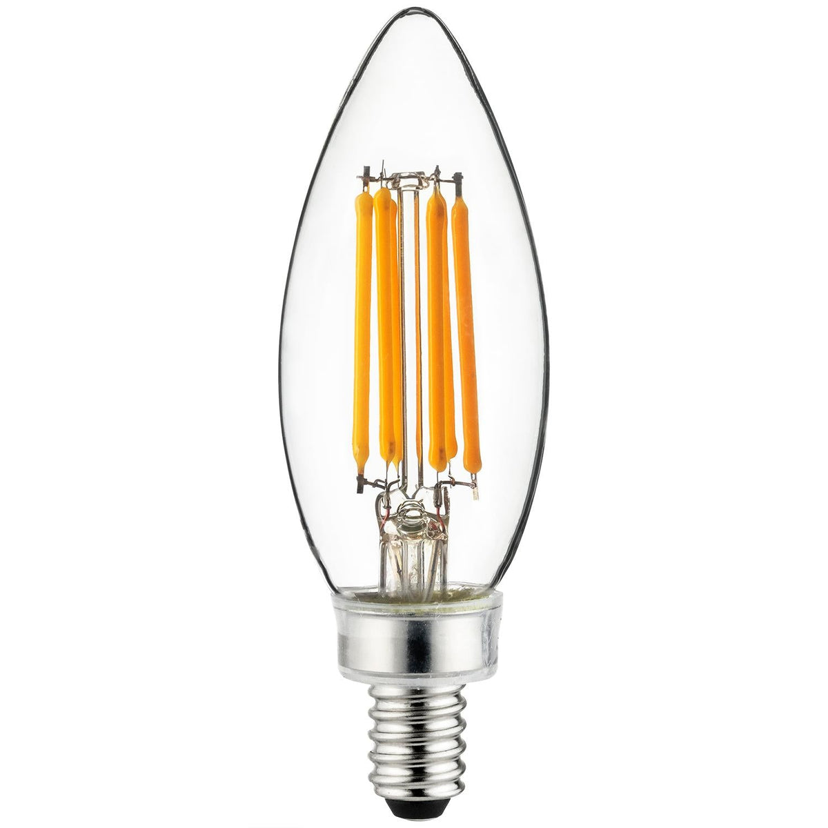 SUNLITE 5w LED Torpedo Filament Chandelier E12 Base 2700K Warm White - 60w equiv