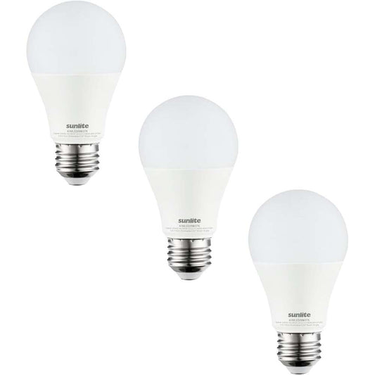 3Pk - Sunlite 9w A19 LED 4000K 800Lm Non-Dimmable Bulb - 60W Equiv