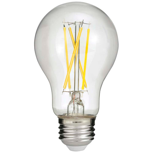 Sunlite 7.6w A19 Clear LED 120v Dimmable 2700K Bulb - Soft White