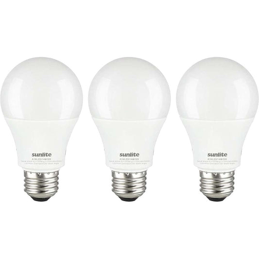 3Pk - Sunlite 15w A19 LED 1500Lm E26 Base 3000K Warm White Bulb - 100w equiv