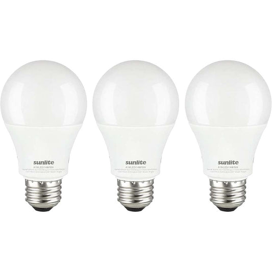 3Pk - Sunlite 15w A19 LED 1500Lm E26 Base 5000K Super White Bulb - 100w equiv