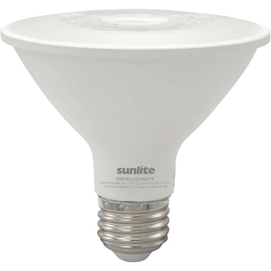 Sunlite 9w LED PAR30 750Lm E26 Base 3000K Warm White Reflector Bulb - 75w equiv