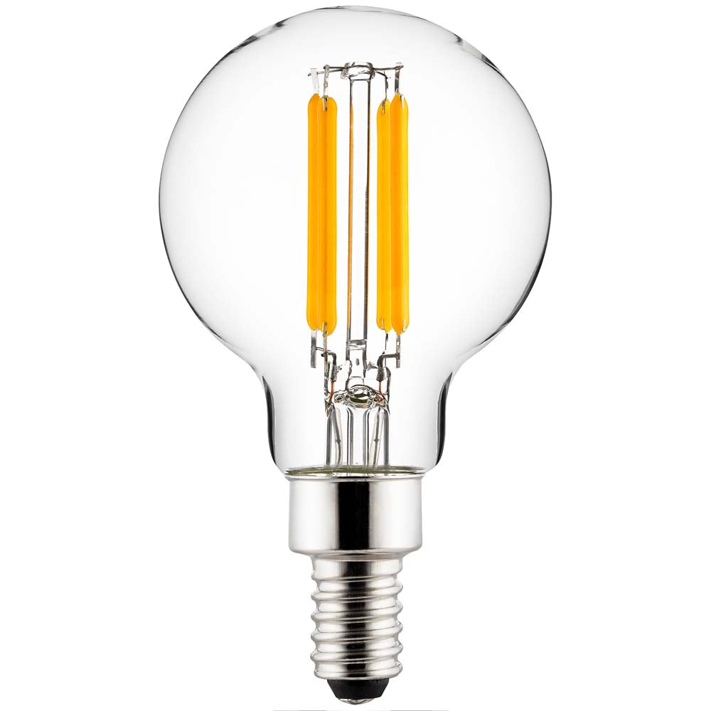 6Pk - Sunlite 6w 120v LED G16.5 Clear E12 Base 3000K Bulb - Natural White