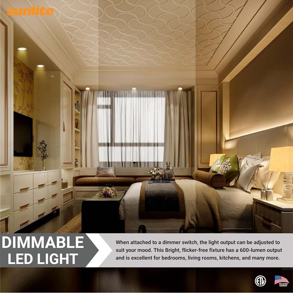 Sunlite 3-In 8w Round Gimbal w/ J-Box Downlight Fixture CCT Selectable Dimmable