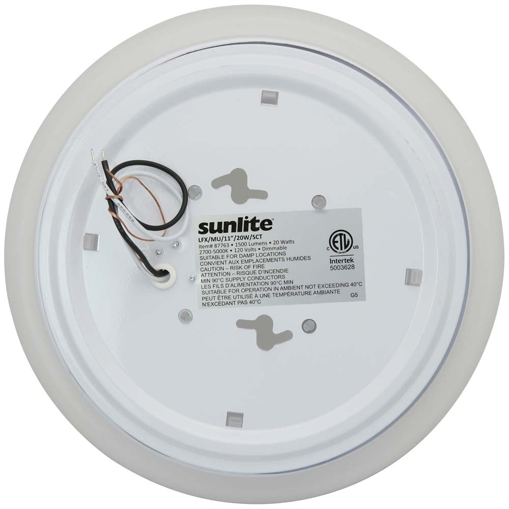 Sunlite 11-In 20w LED Mushroom Ceiling Light Fixture CCT Selectable Dimmable