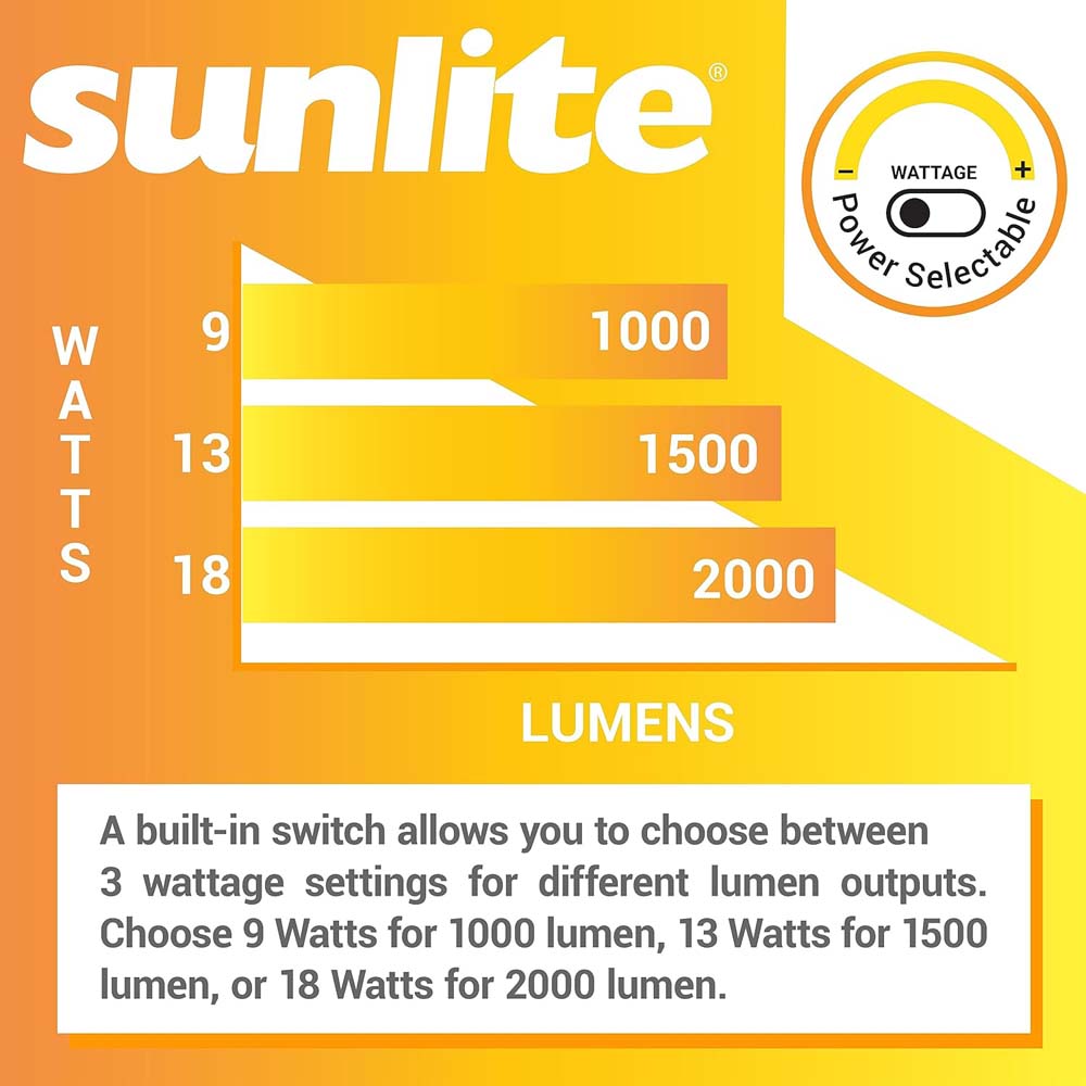 Sunlite 4-in LED Recessed Round Downlight CCT Wattage Lumens Selectable Fixture