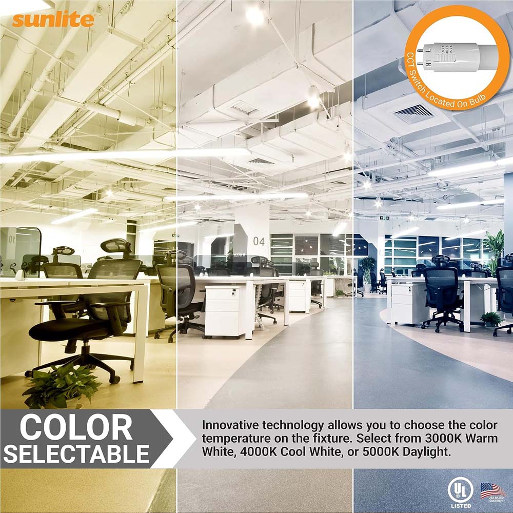 25Pk - Sunlite 12w 3-FT LED T8 Glass Tube Bulb CCT Tunable G13 Base 120-277V