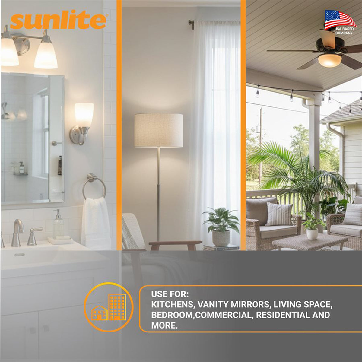 Sunlite A19 11w LED Light Bulb GU24 base CCT Selectable Dimmable - 75W Equiv