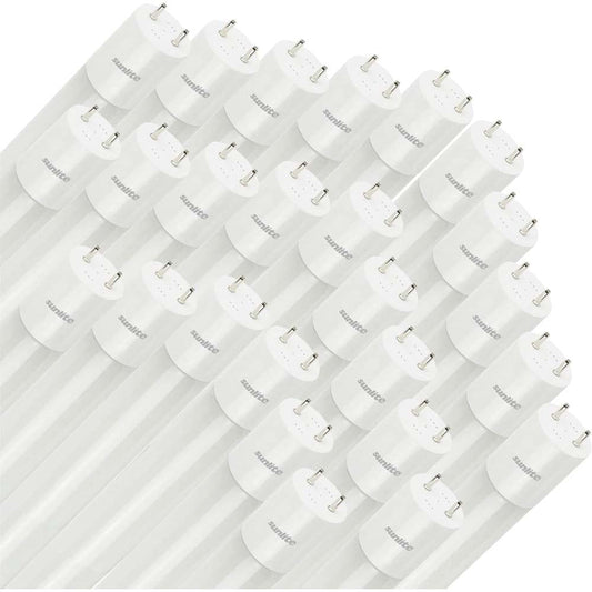 25Pk - Sunlite 15w 4-FT LED T8 Plug & Play light Tube G13 Base 3000K Dual End