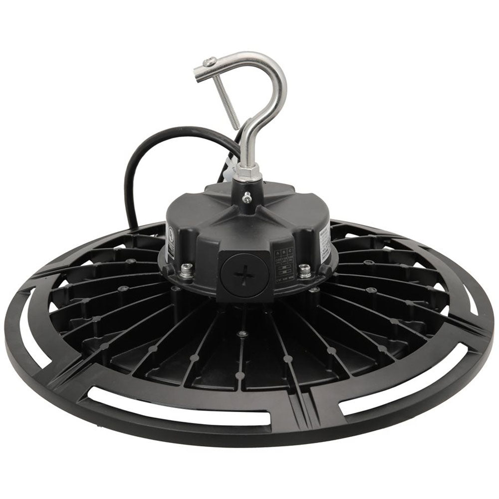 Sunlite UFO High Bay Dimmable Selectable CCT and Wattage With Black Finish