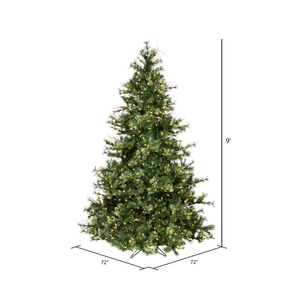 Vickerman 9ft.Mixed Country Pine Artificial Christmas Tree in LED Lights