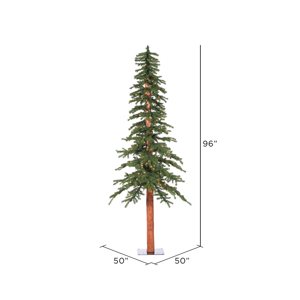 Vickerman 8ft. x 50in. Alpine Artificial Christmas Tree Warm White LED Lights