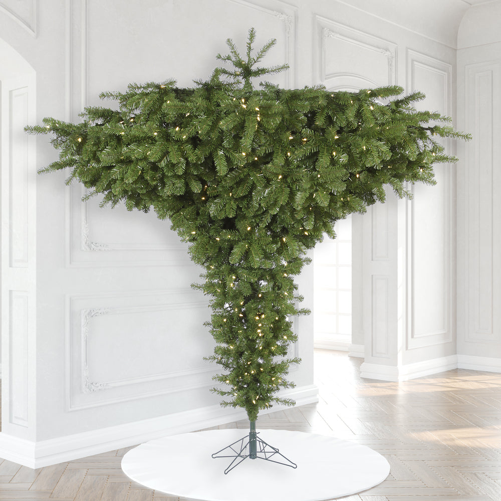 Vickerman 9ft.Upside Down Artificial Christmas Tree in LED Lights
