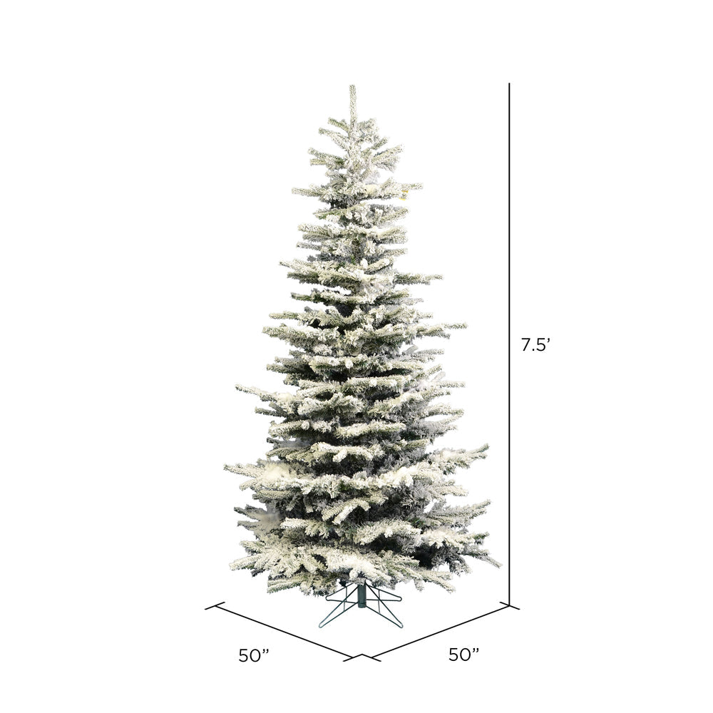 Vickerman 7.5ft. Flocked Sierra Fir Slim Artificial Christmas Tree Unlit