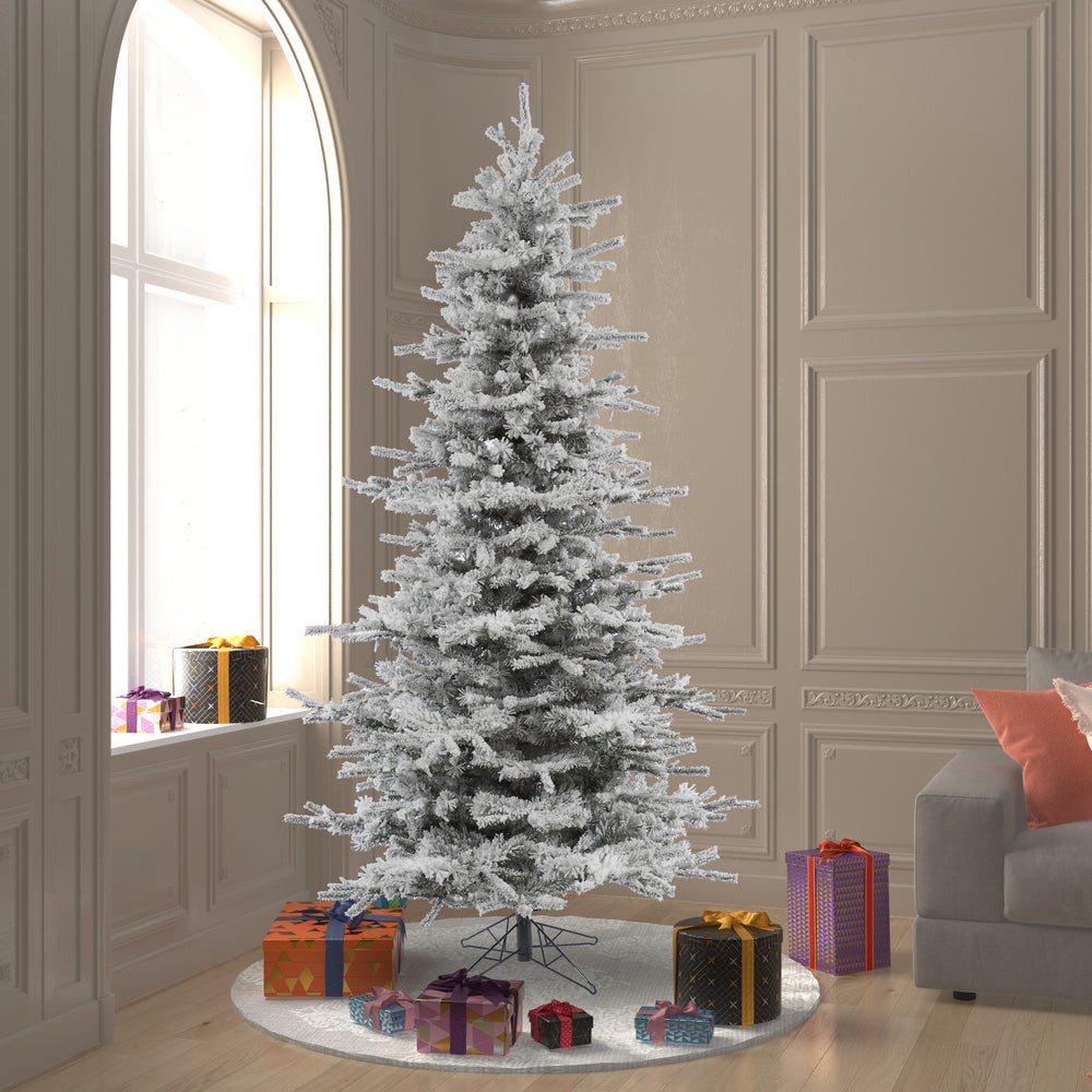 Vickerman 8.5ft. Flocked Sierra Fir Slim Artificial Christmas Tree Unlit