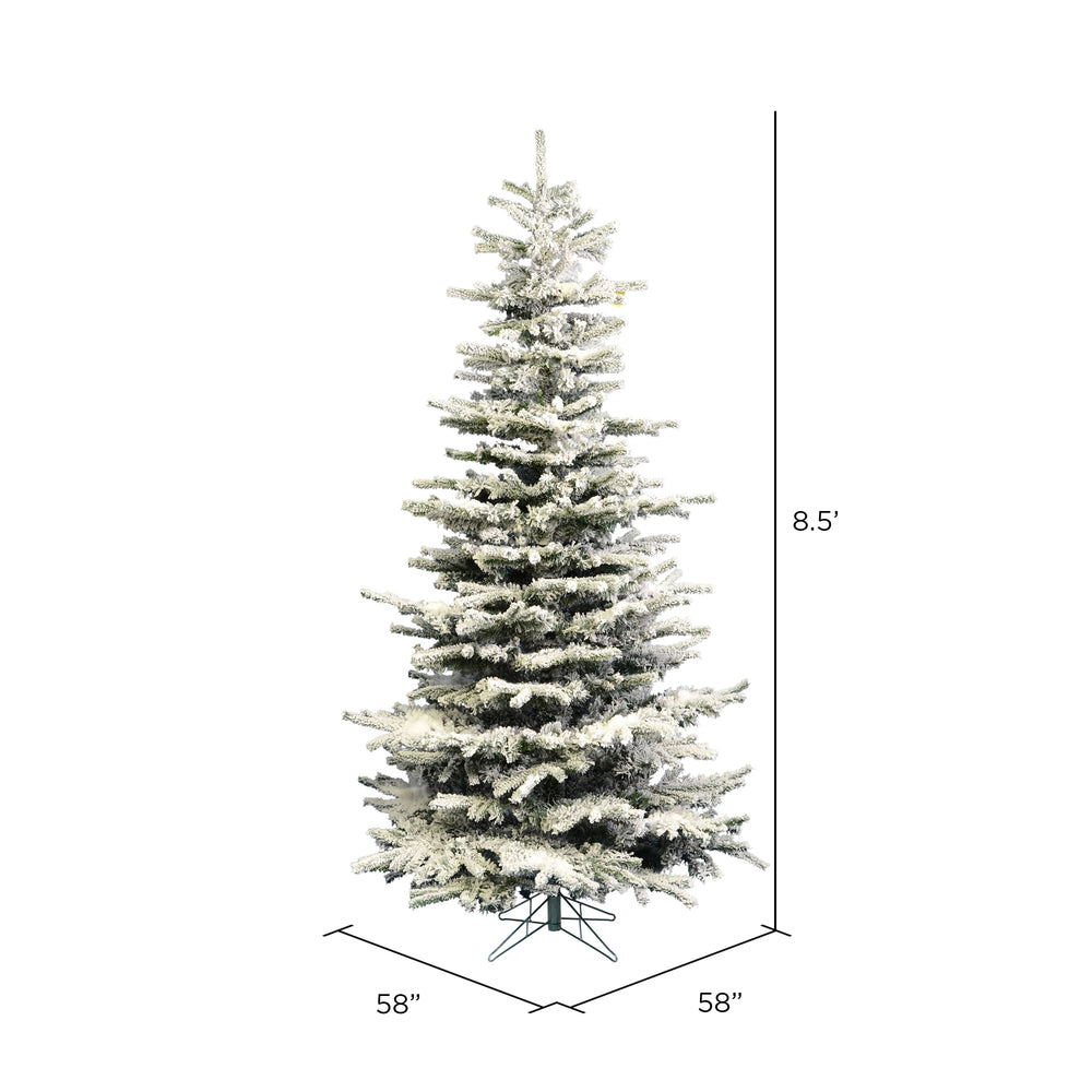 Vickerman 8.5ft. Flocked Sierra Fir Slim Artificial Christmas Tree Unlit