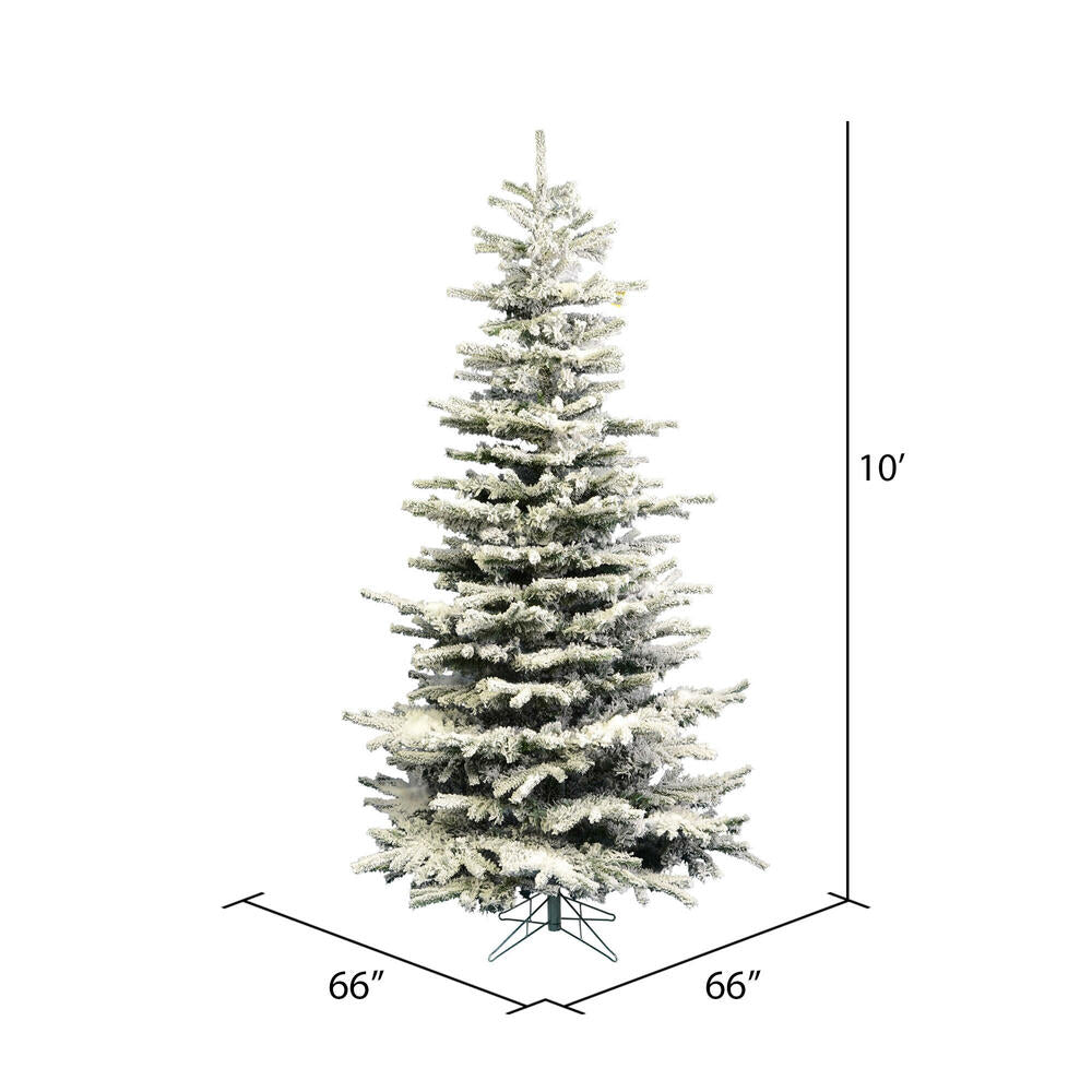 Vickerman 10ft. Flocked Sierra Fir Slim Artificial Christmas Tree Unlit