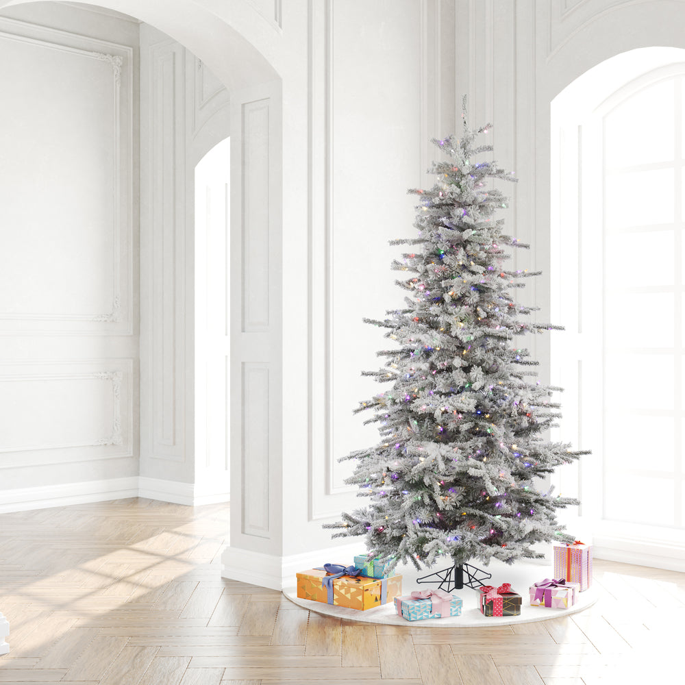 Vickerman 10ft. Sierra Fir Slim Artificial Christmas Tree Multi-Colored LED lights