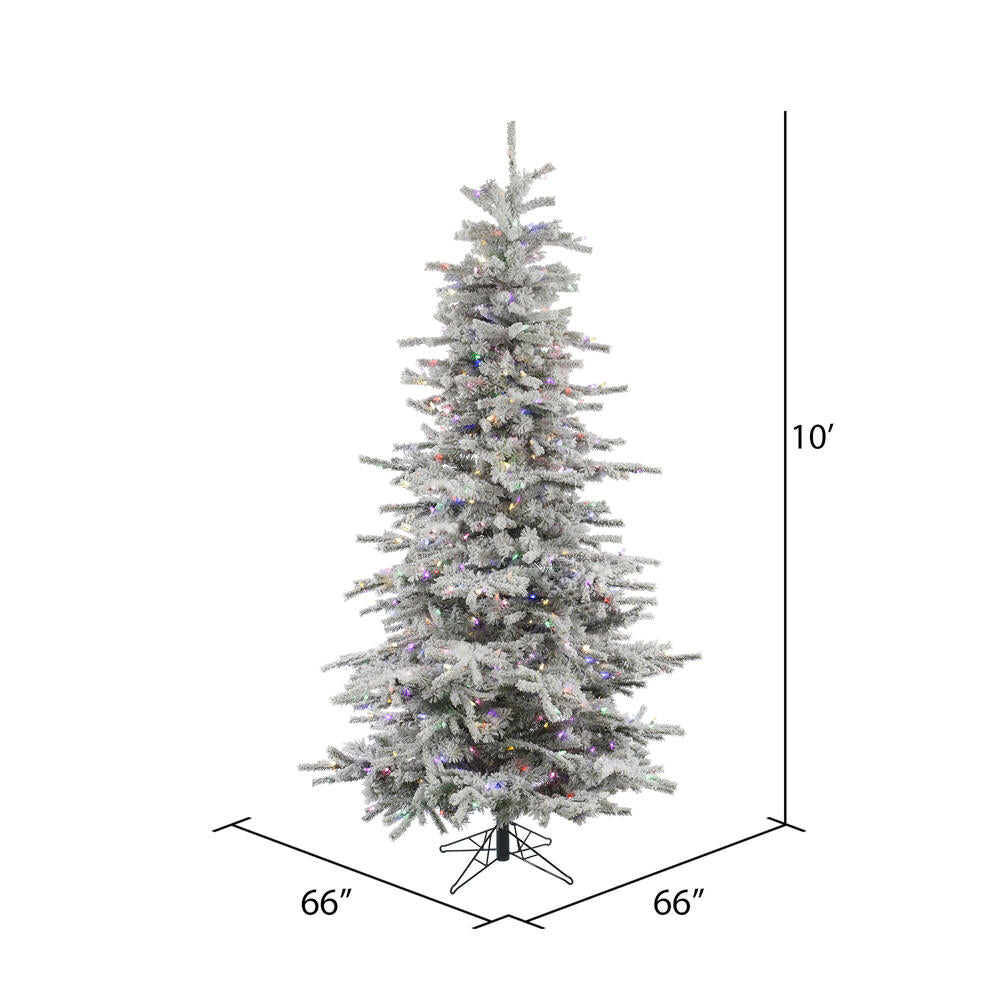 Vickerman 10ft. Sierra Fir Slim Artificial Christmas Tree Multi-Colored LED lights