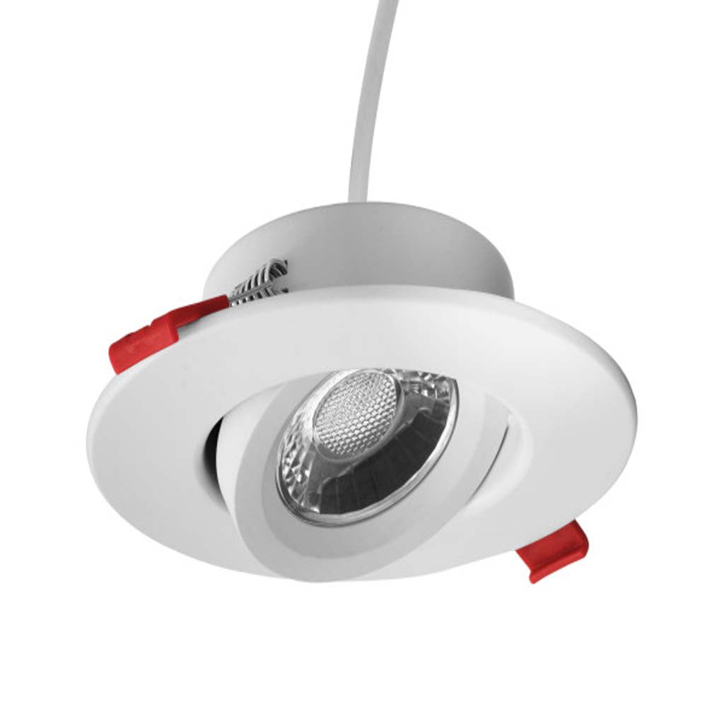 Nicor 4-in White Selectable Canless Adjustable Gimbal LED Recessed Downlight