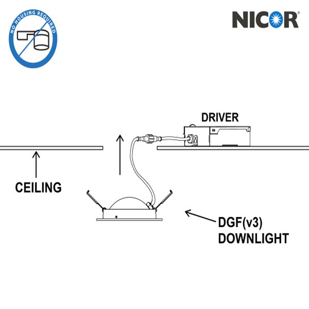 Nicor 4-in Black Selectable Canless Floating Gimbal LED Recessed Downlight