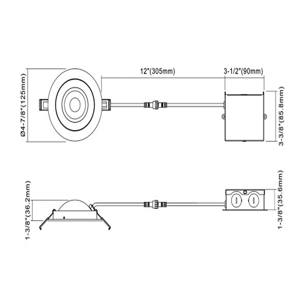 Nicor 4-in White Selectable Canless Floating Gimbal LED Recessed Downlight