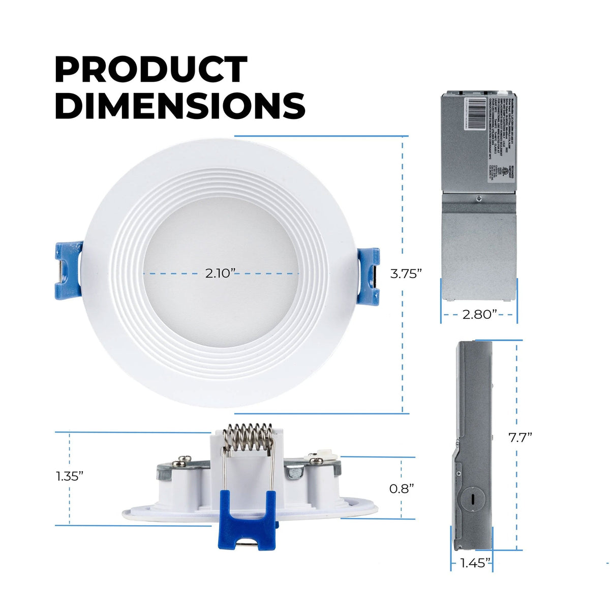Lightolier 3in Round LED Downlight Selectable CCT & Wattage 120-277V Dimmable