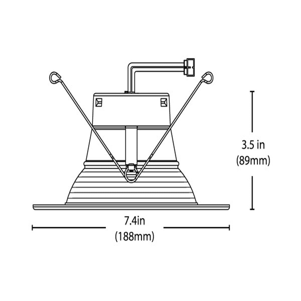Nicor 5/6-in White Selectable Recessed LED Downlight with Baffle