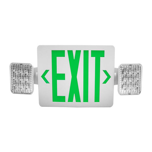 Nicor LED Emergency Exit Sign Combo Remote Capable Green Lettering