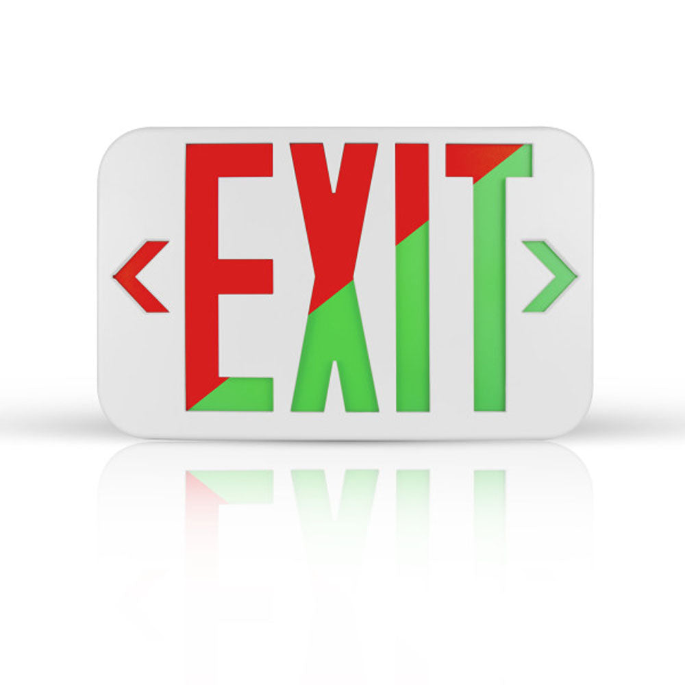 NICOR LED Emergency Exit Sign Color Selectable RED/GREEN