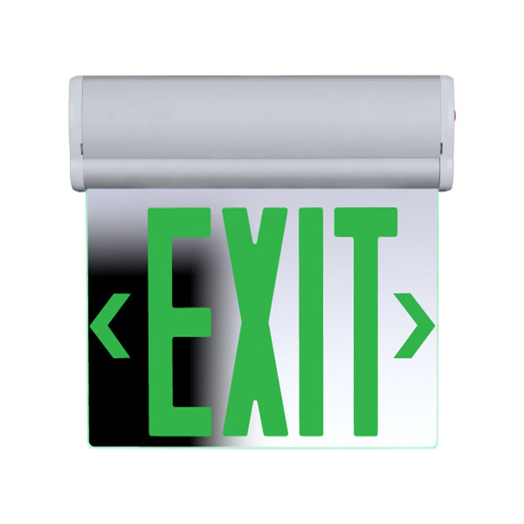 Nicor EXL220 Edge-Lit LED Emergency Exit Sign Mirrored with Red Lettering